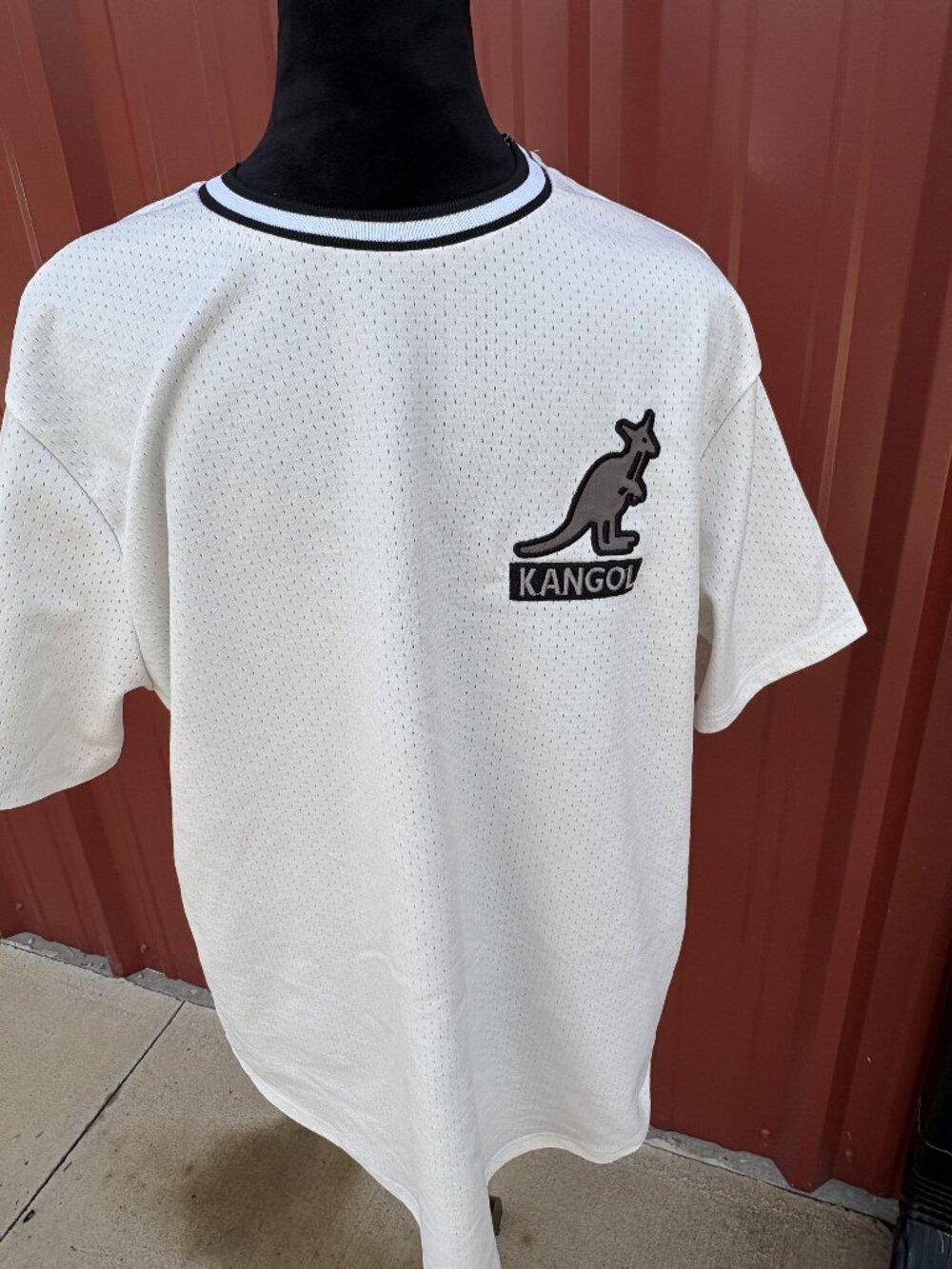 Vintage Kangol Ringer Jersey Shirt Y2K Mesh Sz Large Kangaroo Street Wear